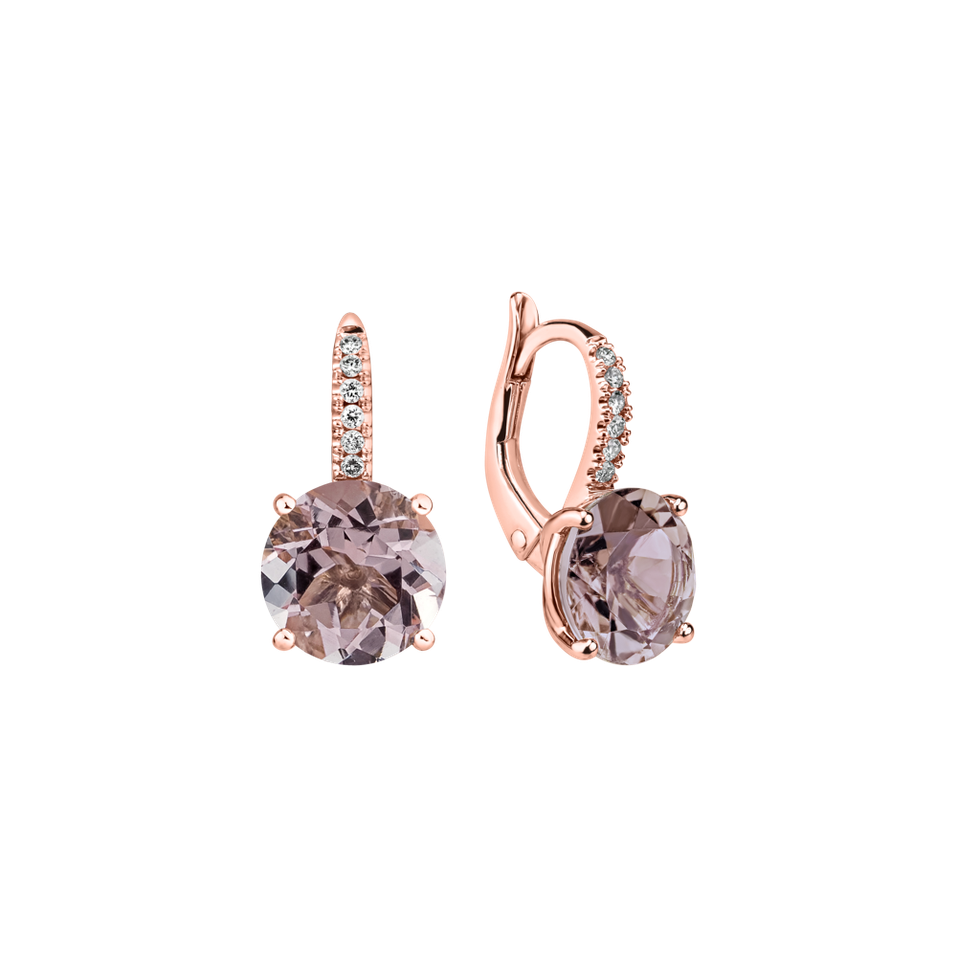 Diamond earrings with Morganite Zorabelle