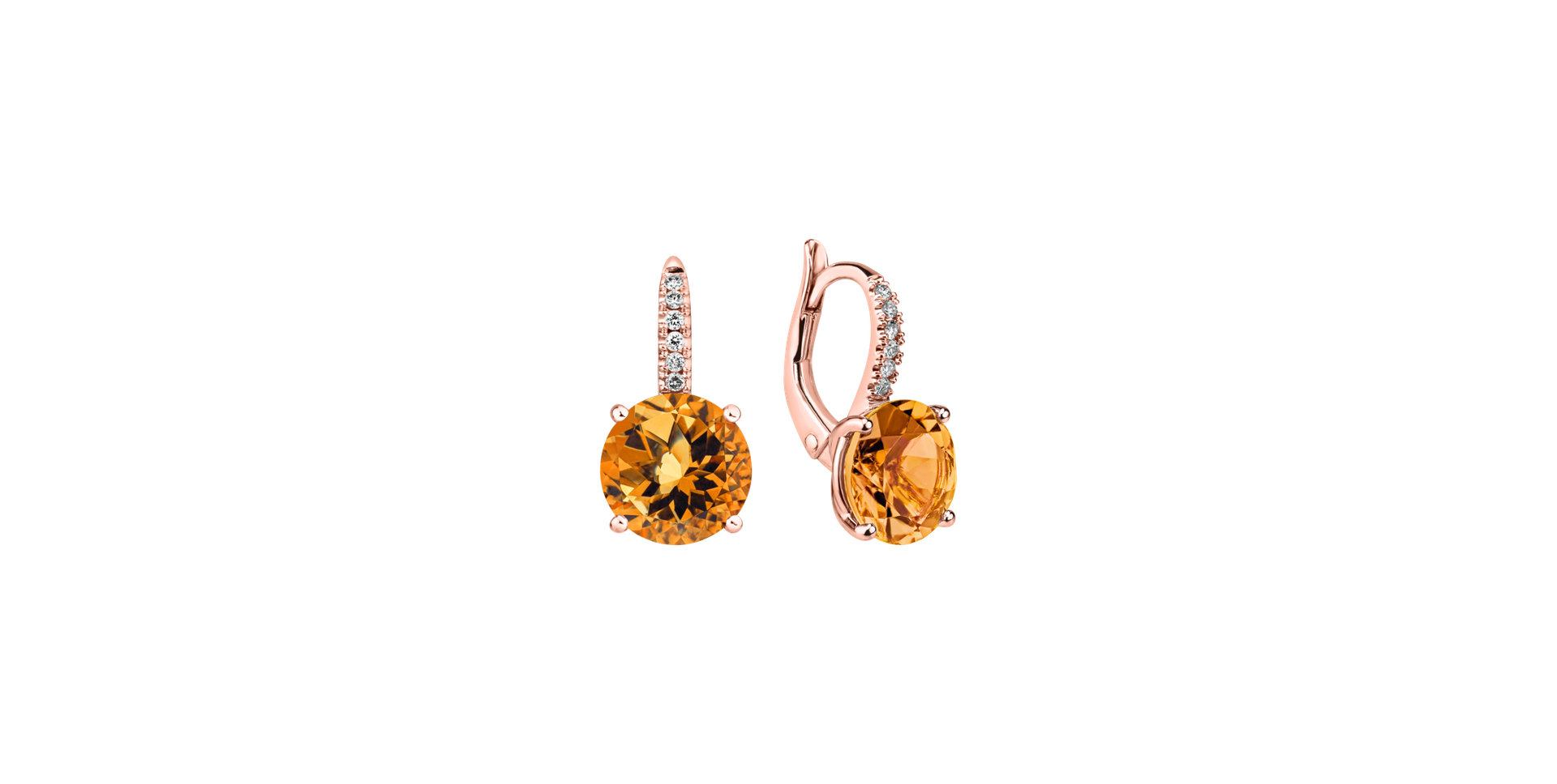 Diamond earrings with Citrine Zorabelle