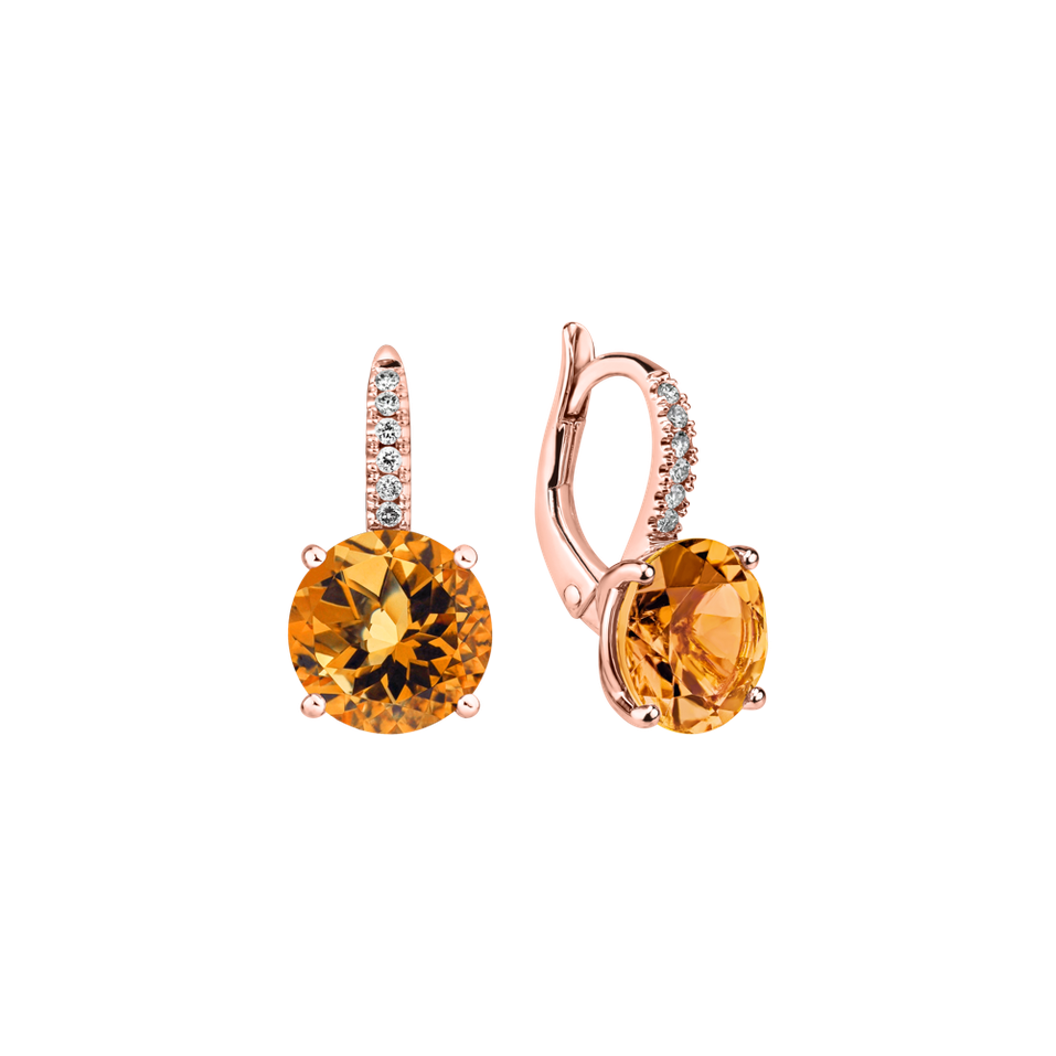 Diamond earrings with Citrine Zorabelle