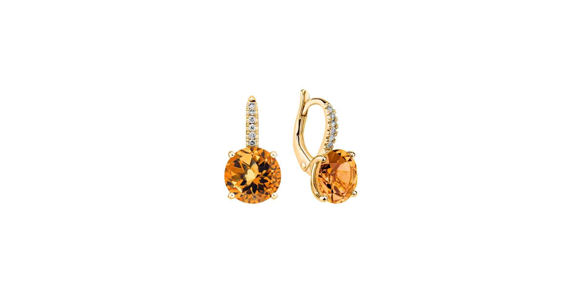 Diamond earrings with Citrine Zorabelle