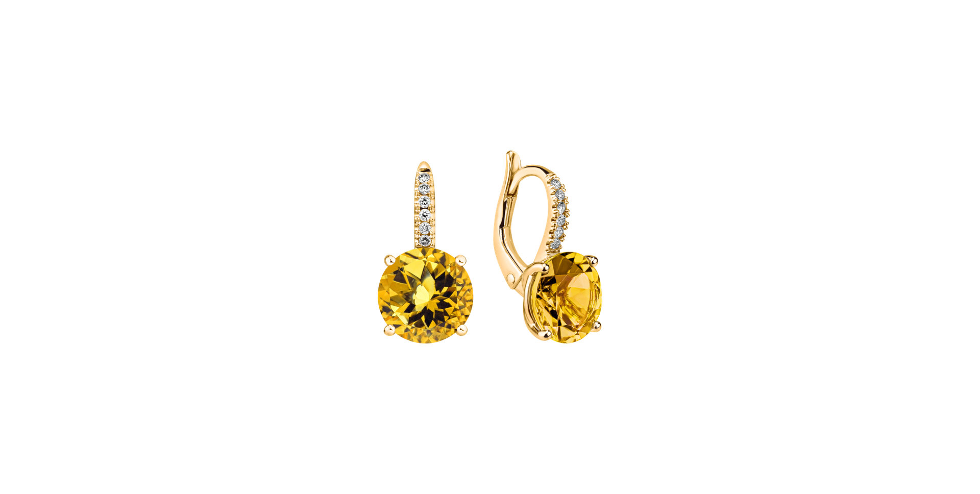 Diamond earrings with Citrine Zorabelle