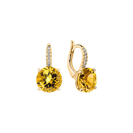 Diamond earrings with Citrine Zorabelle