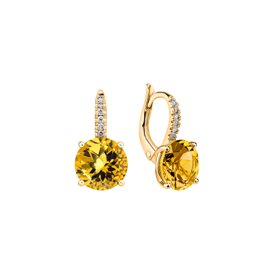 Diamond earrings with Citrine Zorabelle