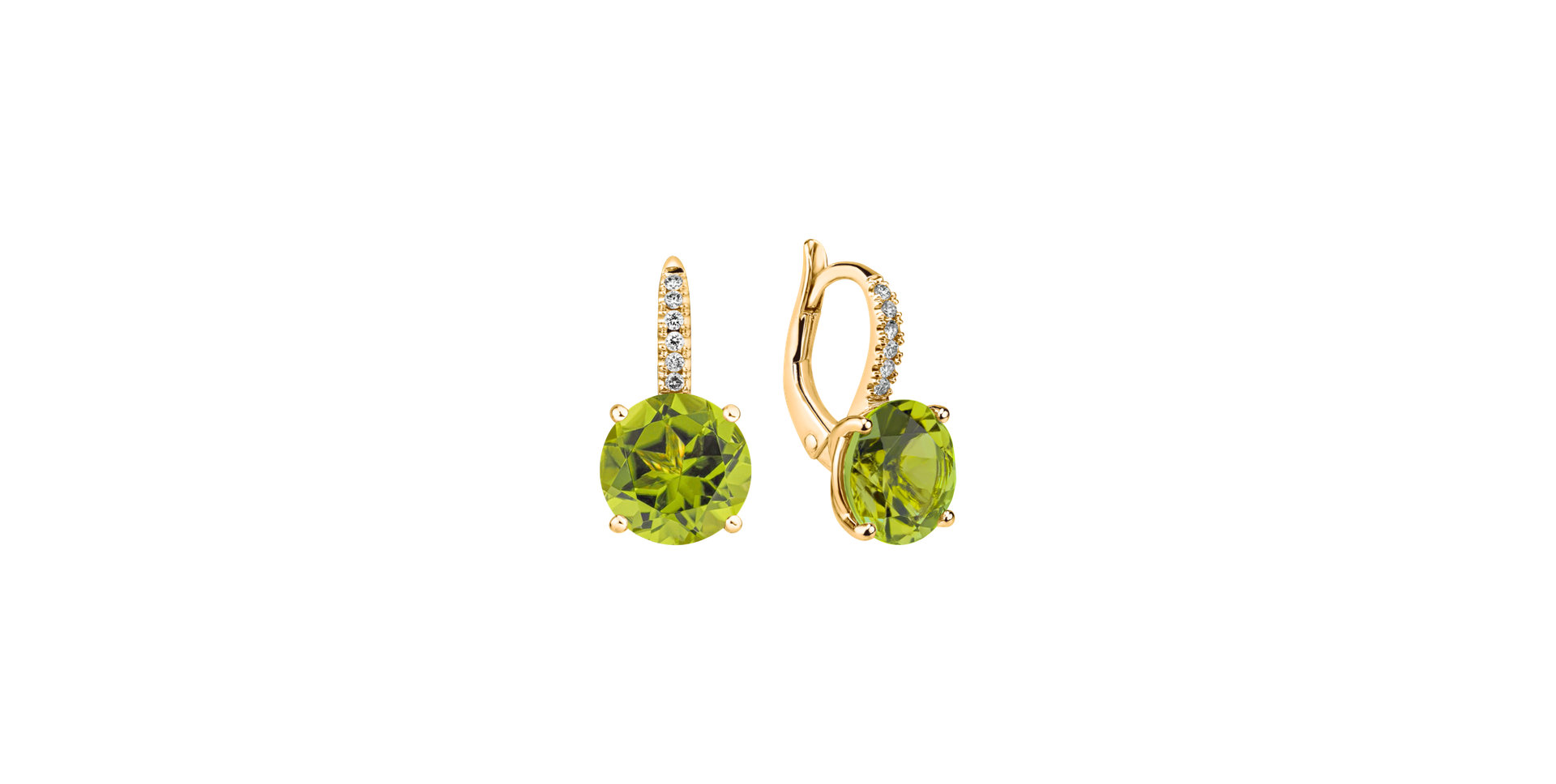 Diamond earrings with Peridote Zorabelle