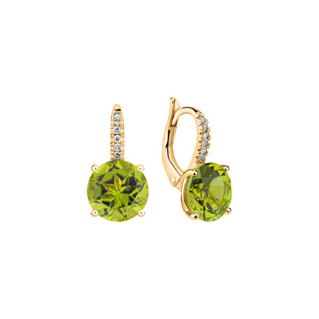 Diamond earrings with Peridote Zorabelle