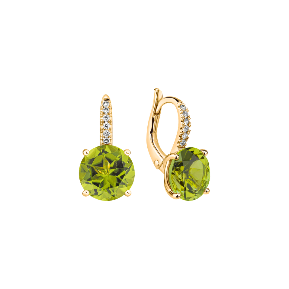 Diamond earrings with Peridote Zorabelle