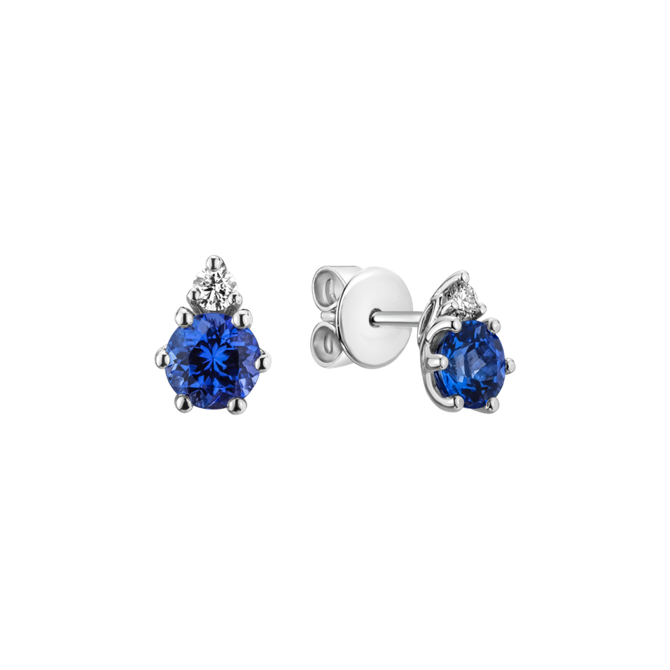 Diamond earrings with Tanzanite Midnight Serenity