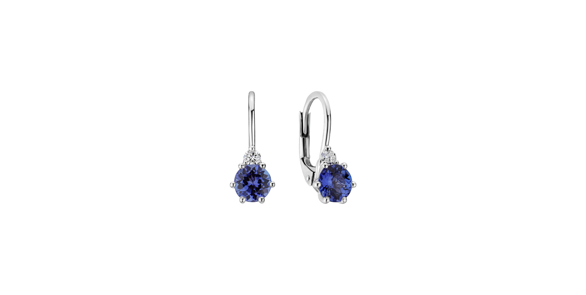 Diamond earrings with Tanzanite Midnight Serenity