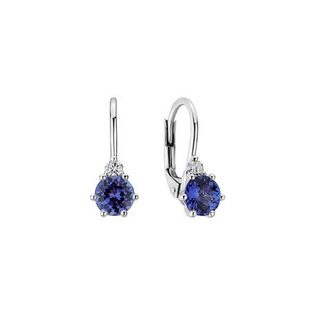 Diamond earrings with Tanzanite Midnight Serenity