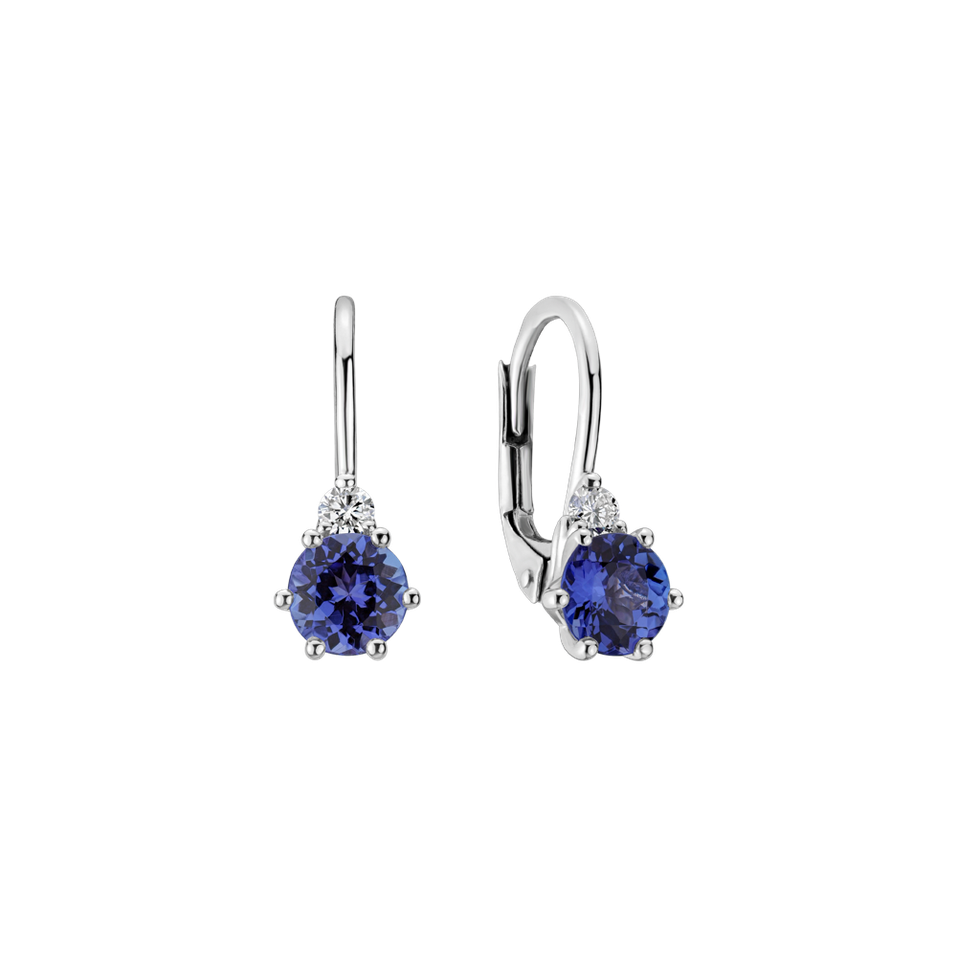 Diamond earrings with Tanzanite Midnight Serenity
