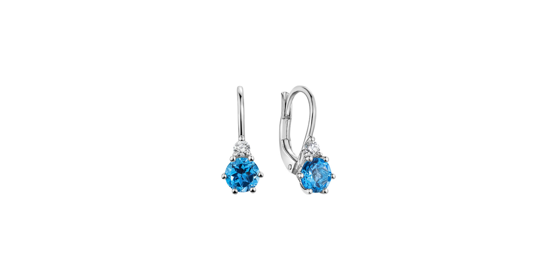 Diamond earrings with Topaz Midnight Serenity