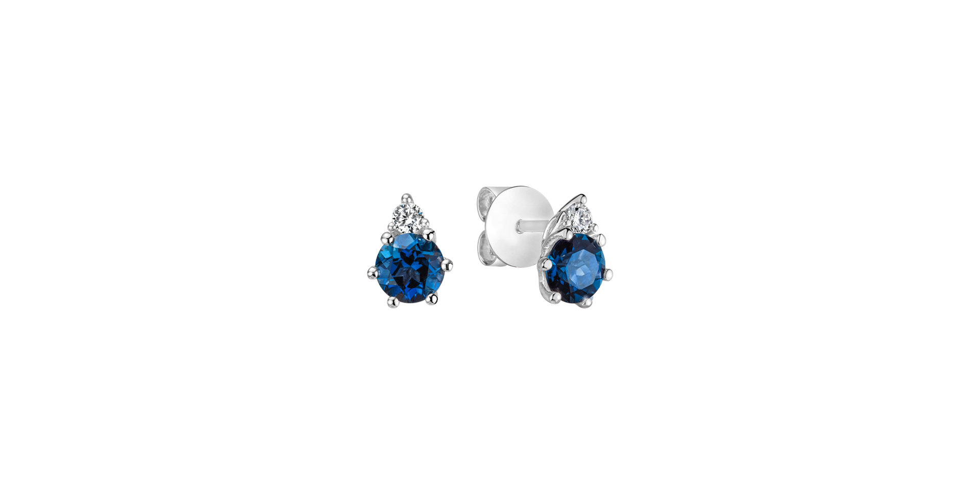 Diamond earrings with Topaz Midnight Serenity