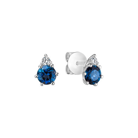 Diamond earrings with Topaz Midnight Serenity
