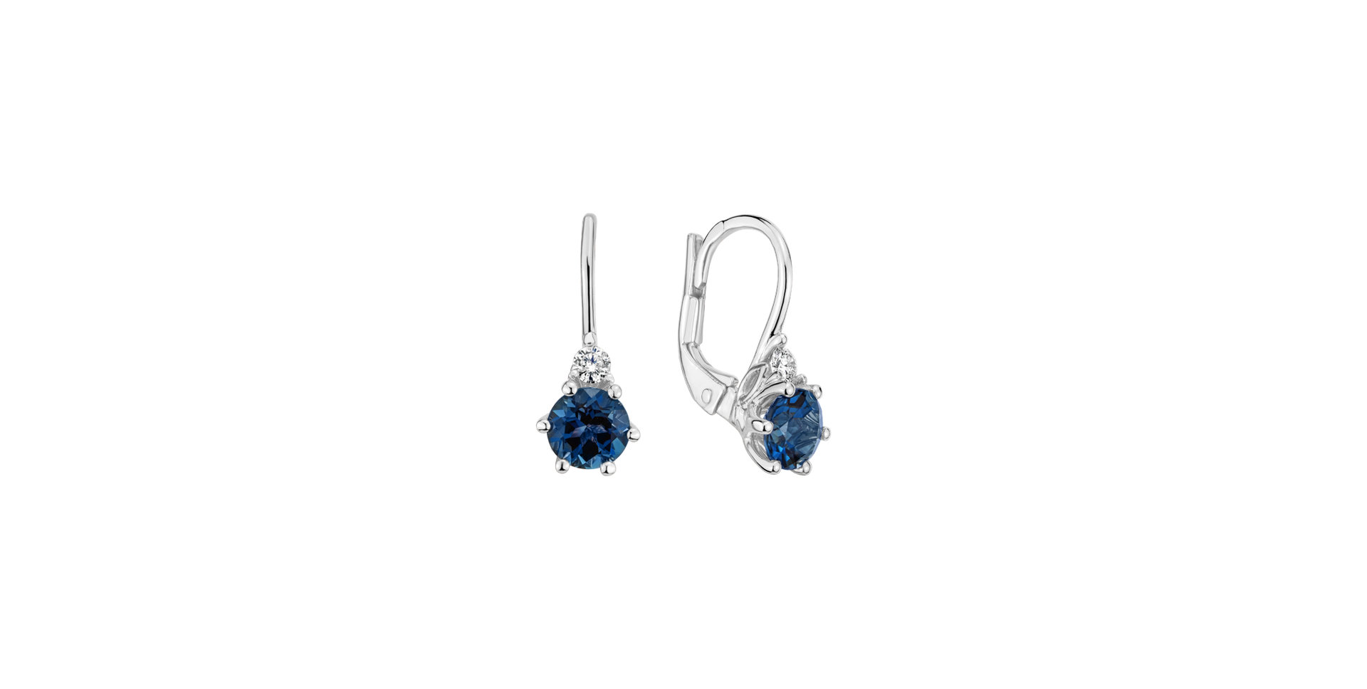 Diamond earrings with Topaz Midnight Serenity
