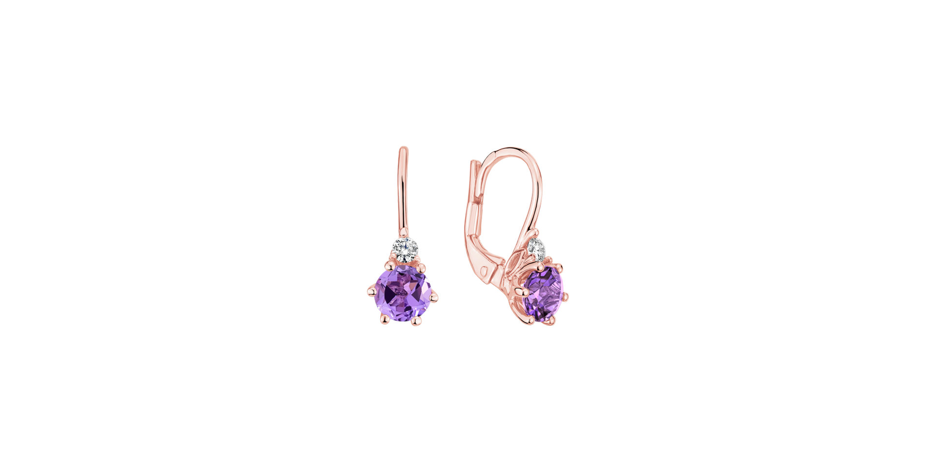 Diamond earrings with Amethyst Midnight Serenity