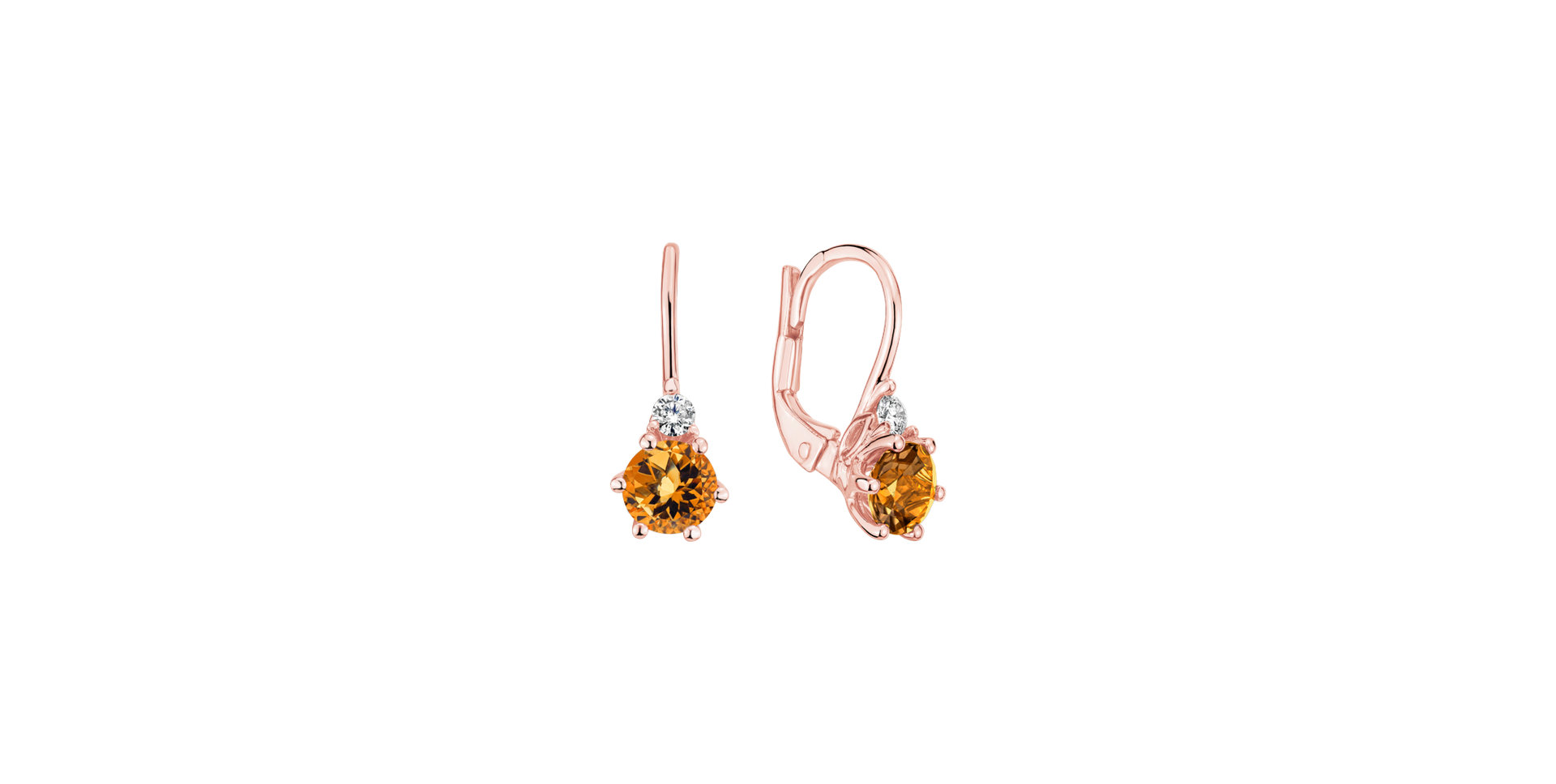 Diamond earrings with Citrine Midnight Serenity