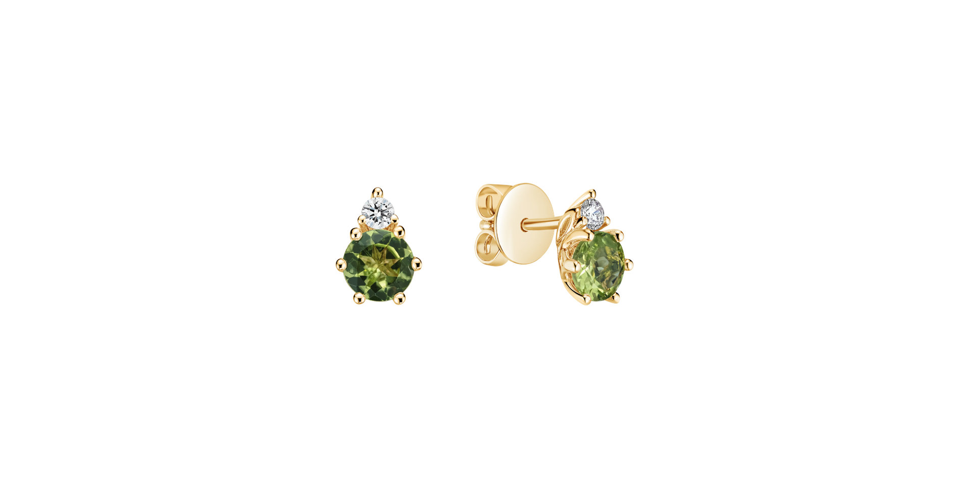 Diamond earrings with Peridote Celestara