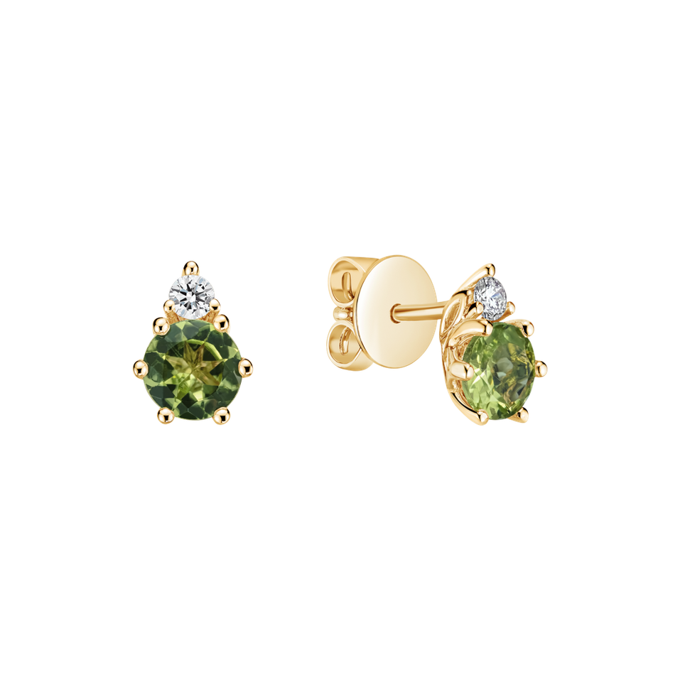 Diamond earrings with Peridote Celestara