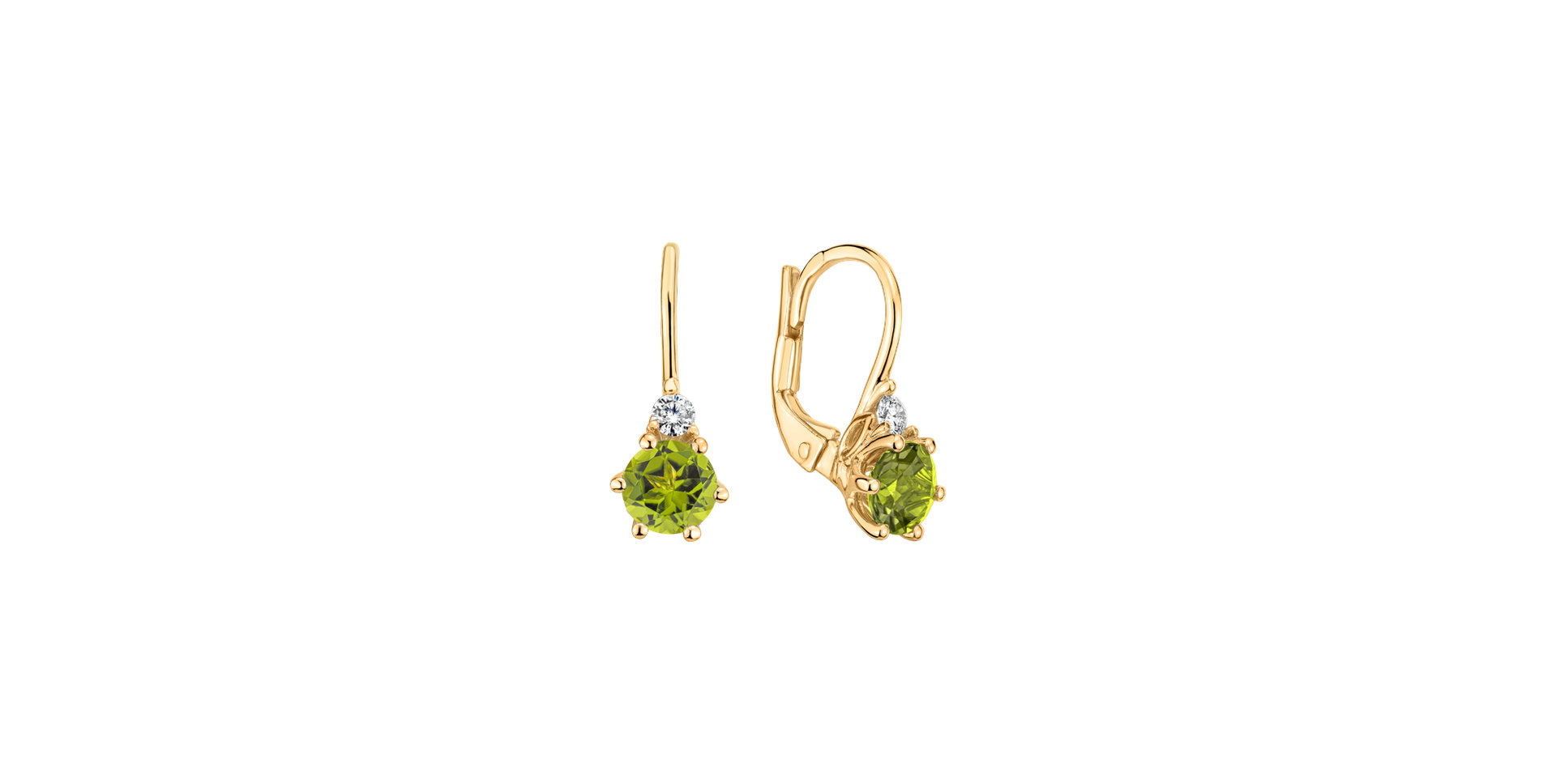 Diamond earrings with Peridote Midnight Serenity