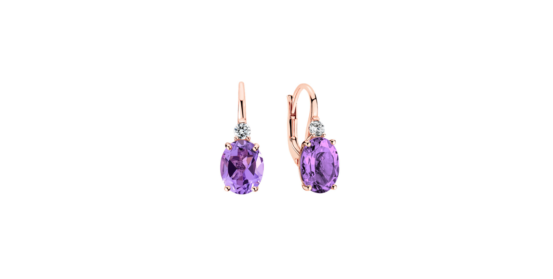 Diamond earrings with Amethyst Asuan