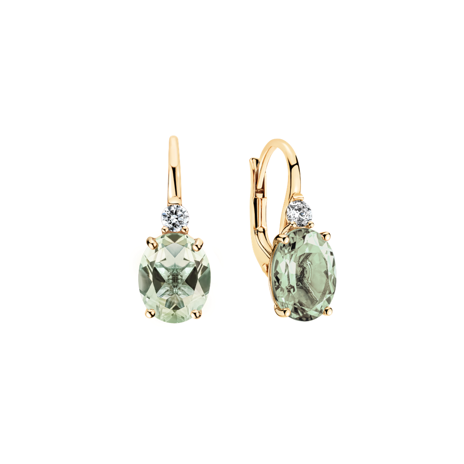 Diamond earrings with Amethyst Asuan