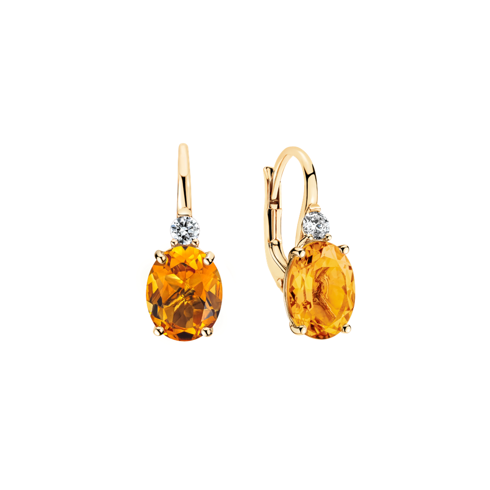 Diamond earrings with Citrine Asuan