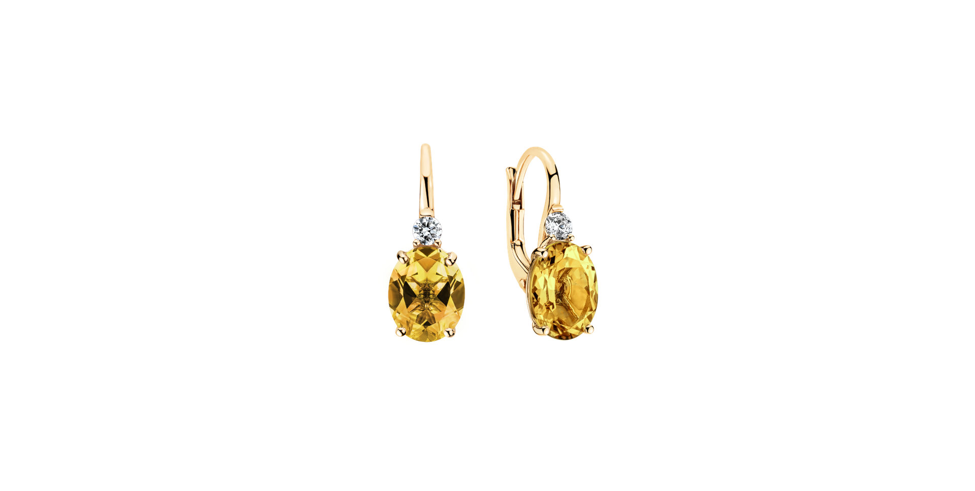 Diamond earrings with Citrine Asuan