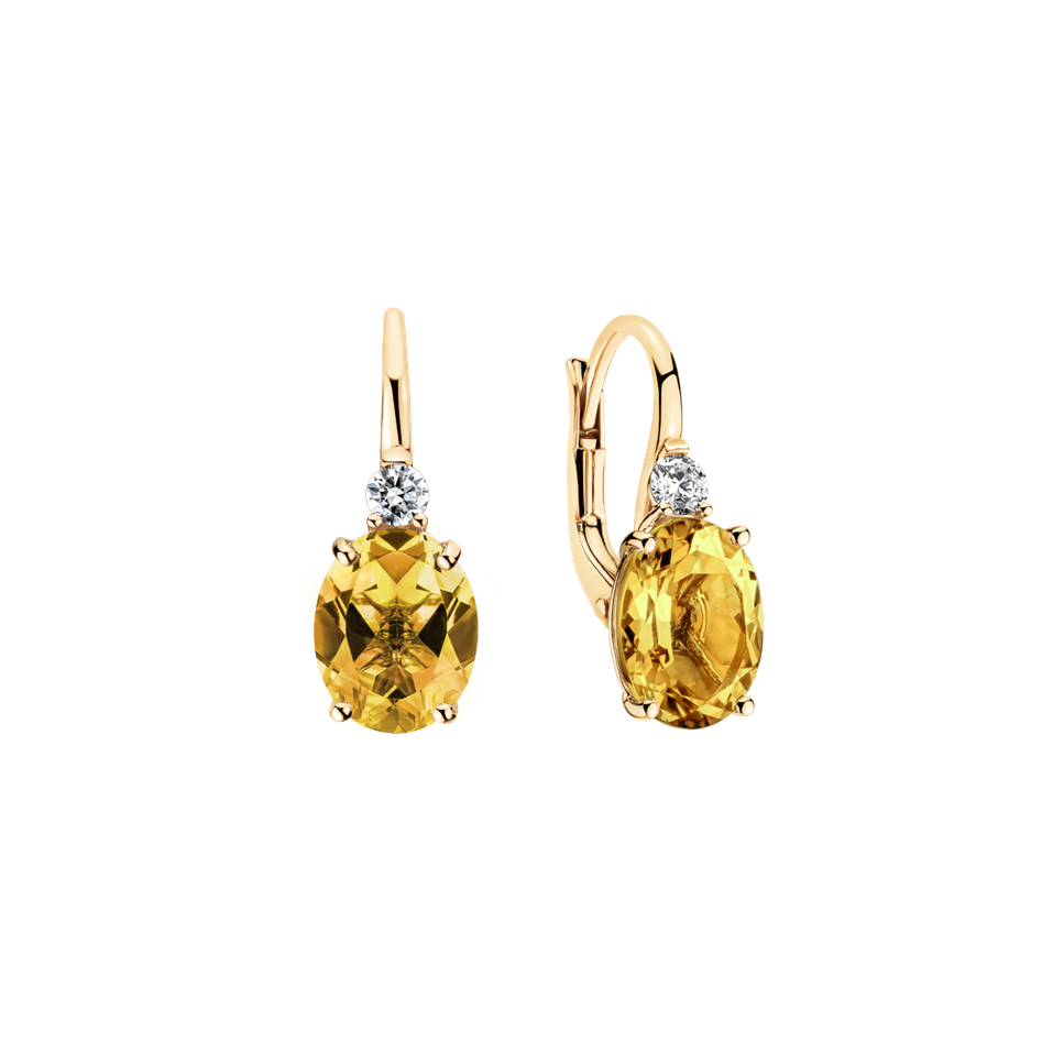 Diamond earrings with Citrine Asuan