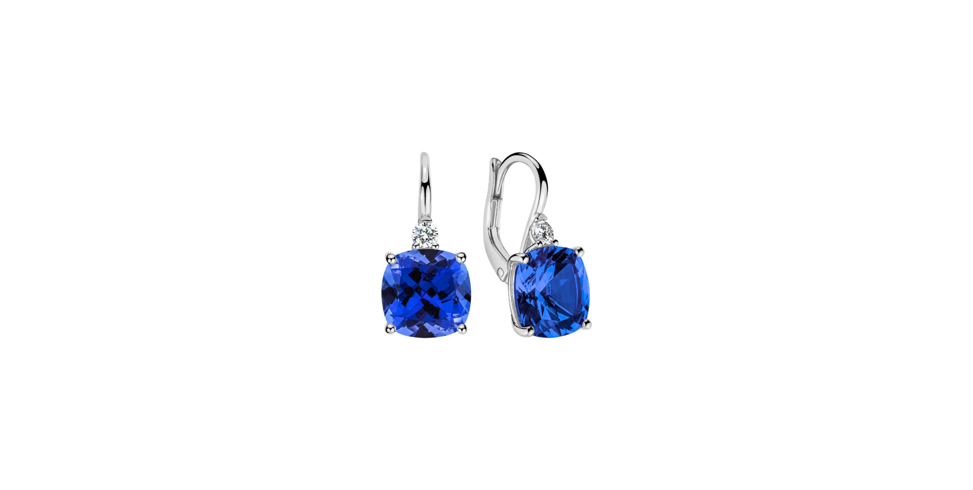 Diamond earrings with Tanzanite The Countess