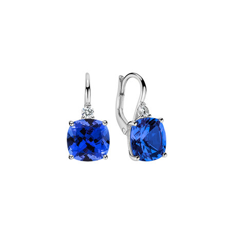 Diamond earrings with Tanzanite The Countess
