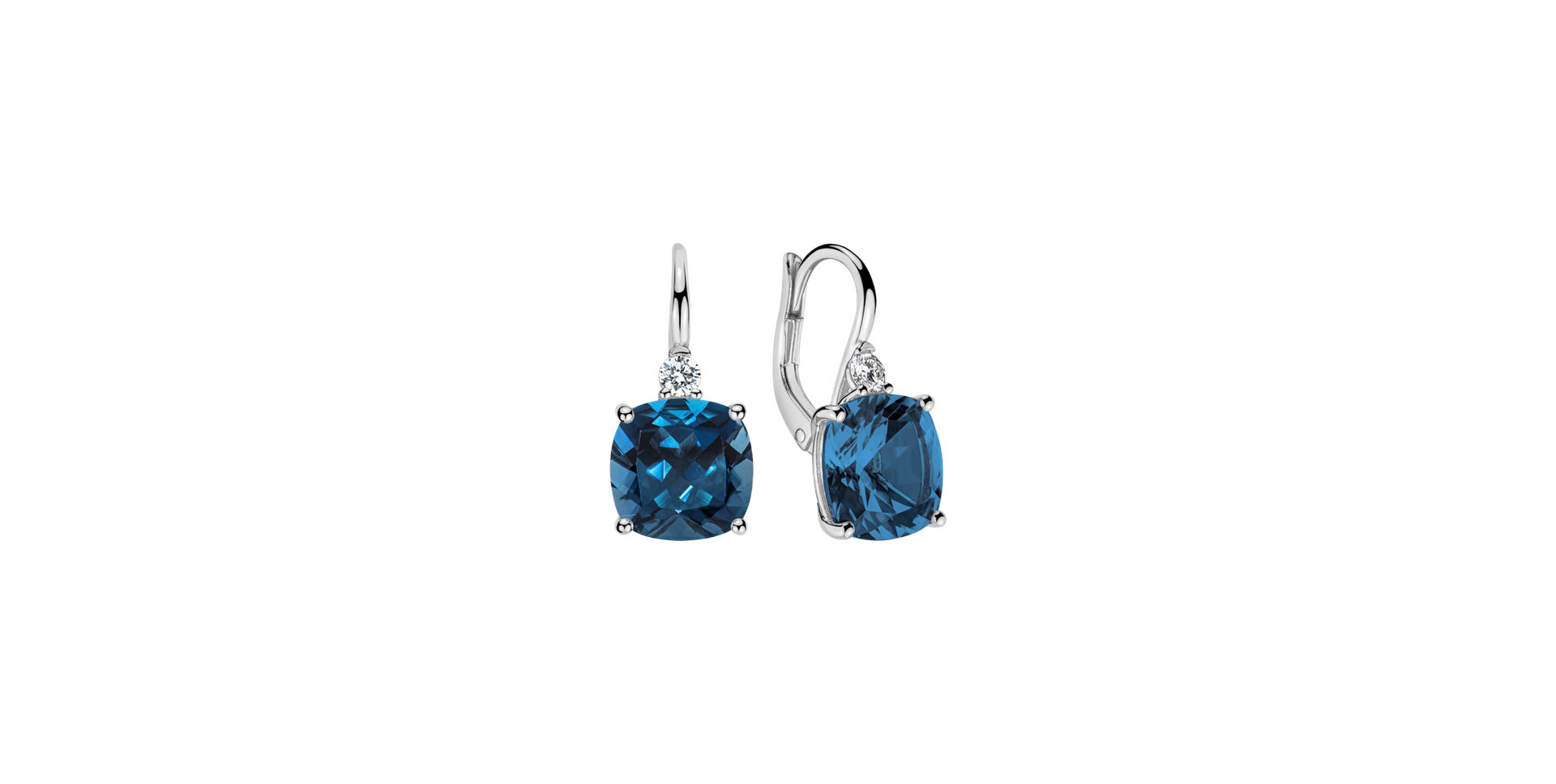 Diamond earrings with Topaz The Countess