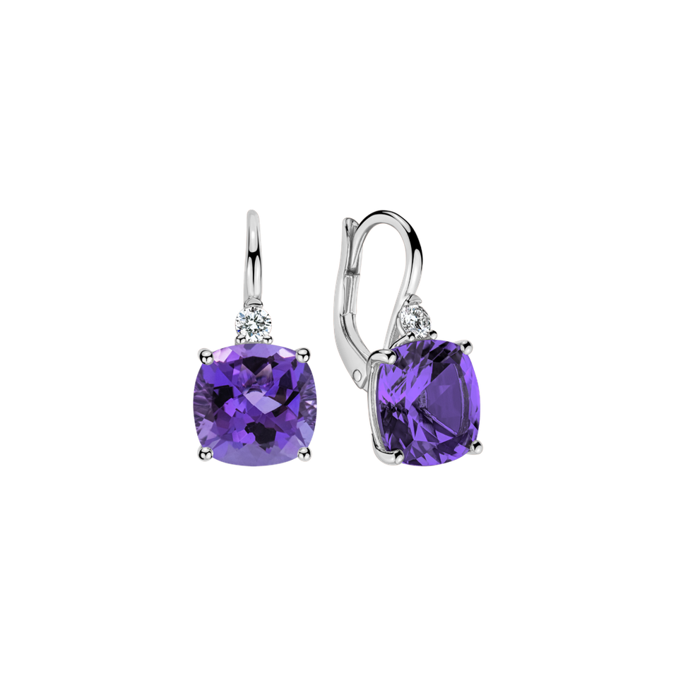 Diamond earrings with Amethyst The Countess