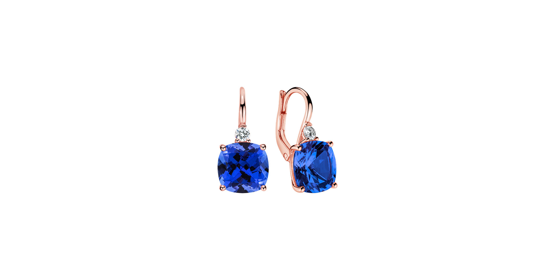 Diamond earrings with Tanzanite The Countess