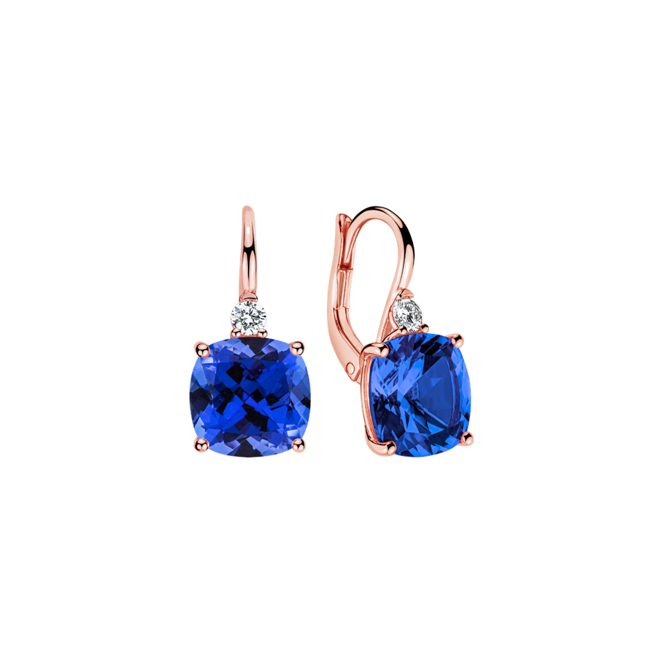 Diamond earrings with Tanzanite The Countess