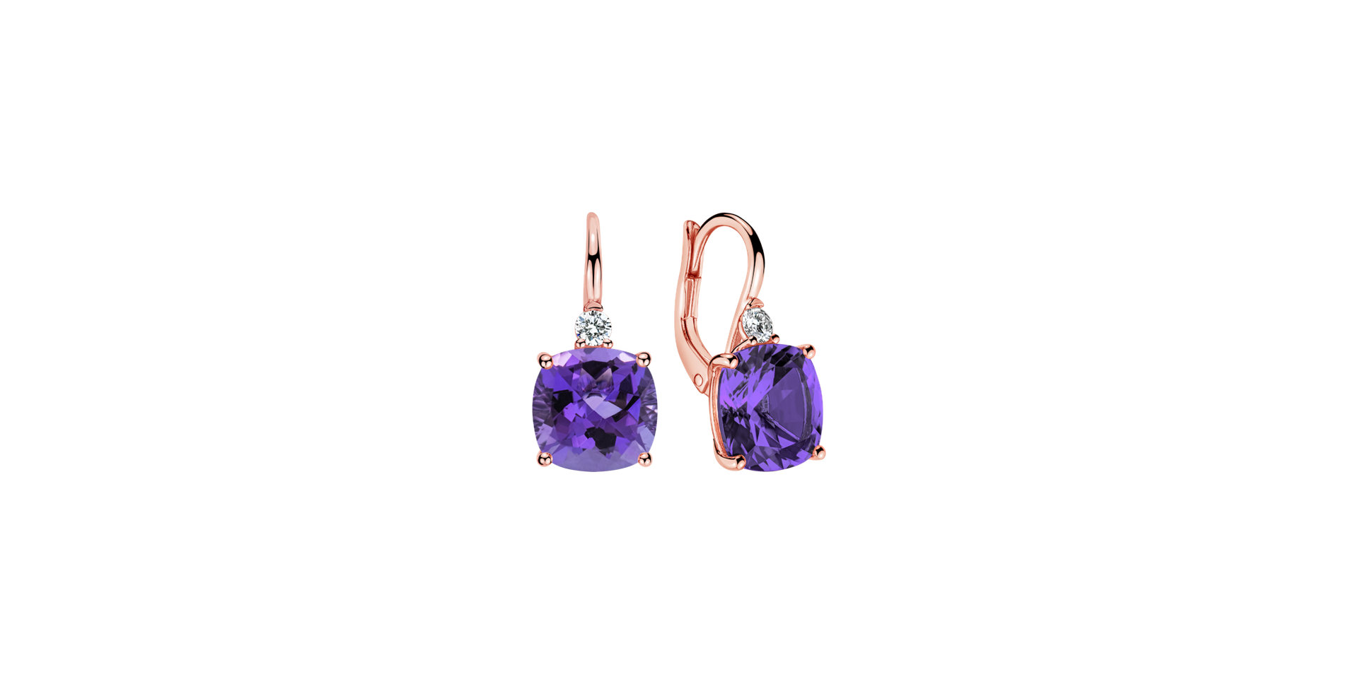 Diamond earrings with Amethyst The Countess