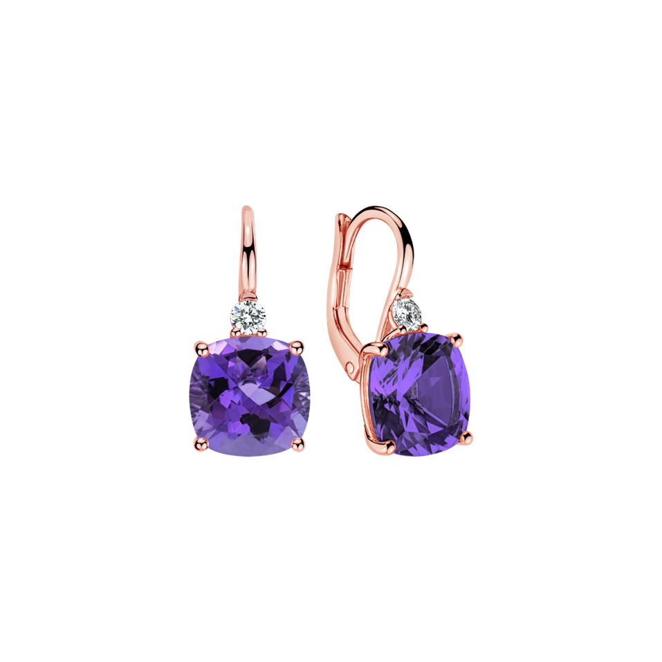 Diamond earrings with Amethyst The Countess