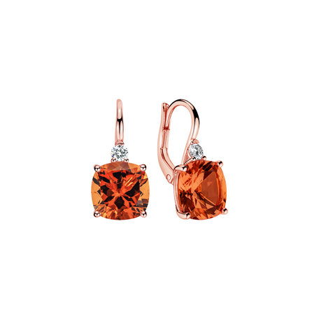 Diamond earrings with Citrine The Countess