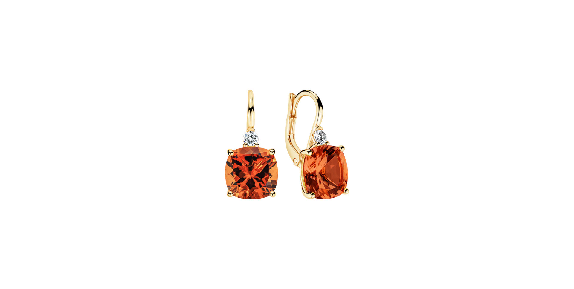 Diamond earrings with Citrine The Countess