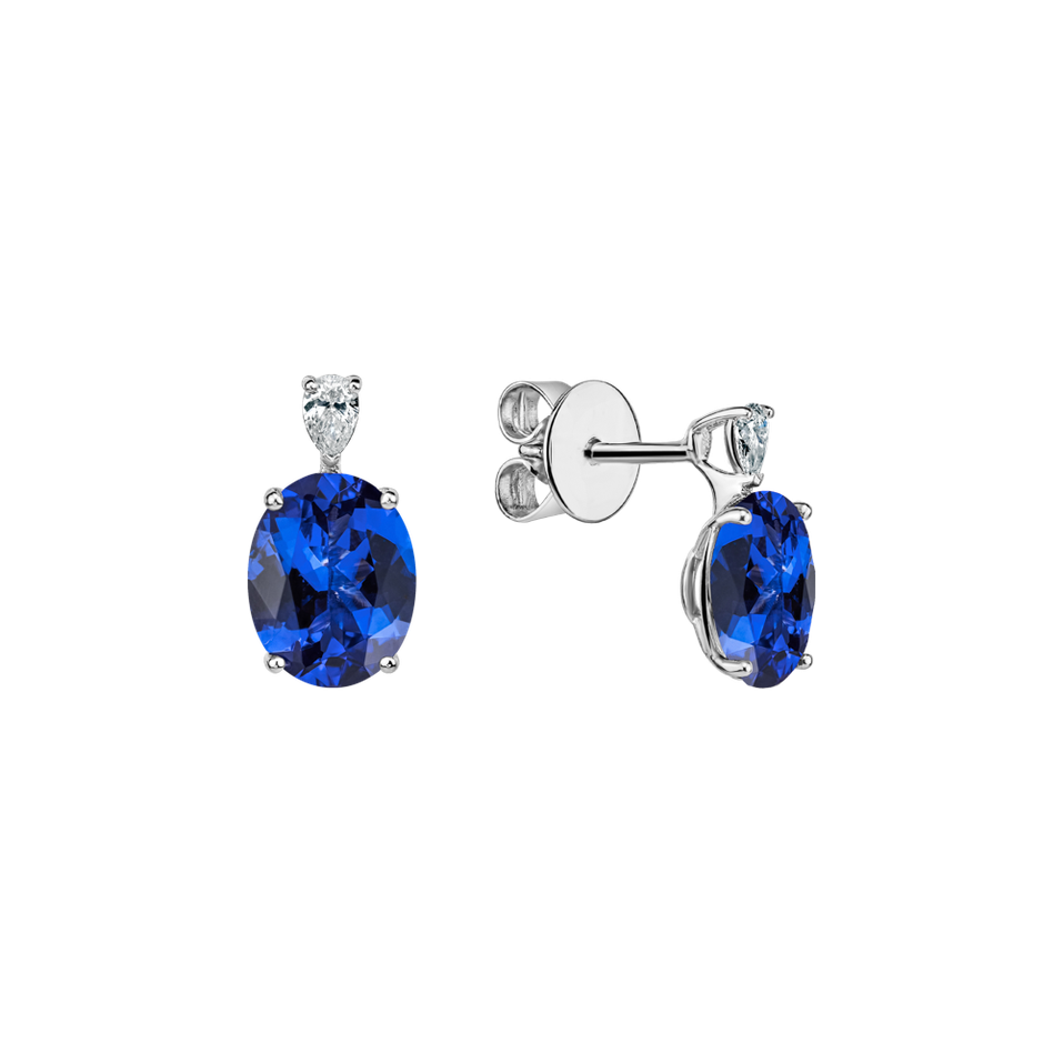 Diamond earrings with Tanzanite Annelise