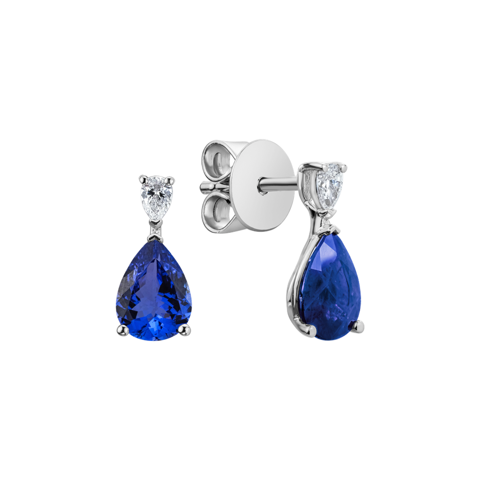 Diamond earrings with Tanzanite Whispers of Light