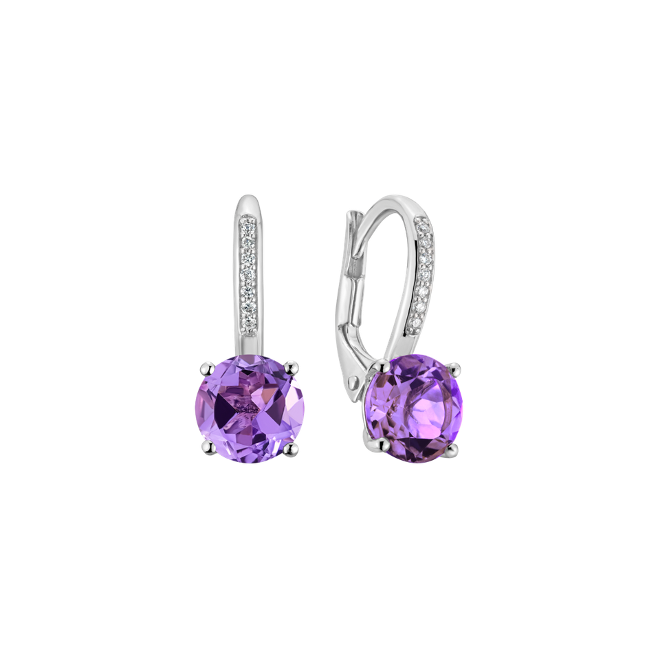 Diamond earrings with Amethyst Carleton