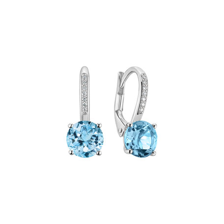 Diamond earrings with Topaz Carleton