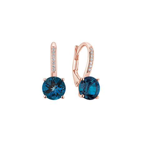 Diamond earrings with Topaz Carleton