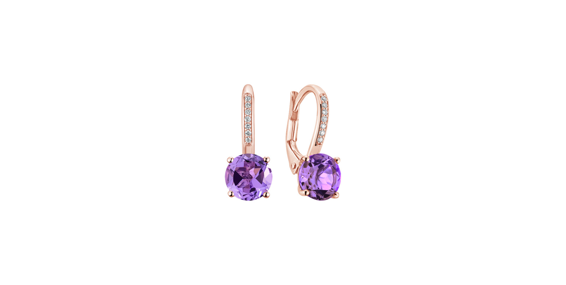 Diamond earrings with Amethyst Carleton