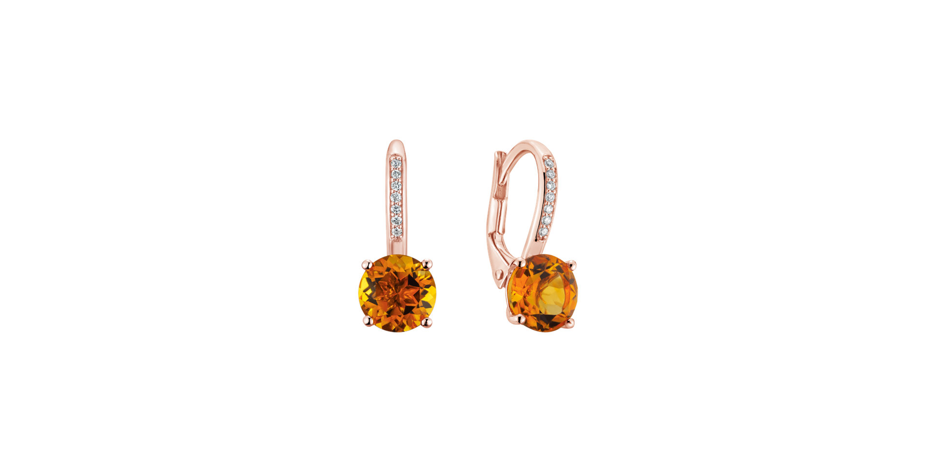 Diamond earrings with Citrine Carleton