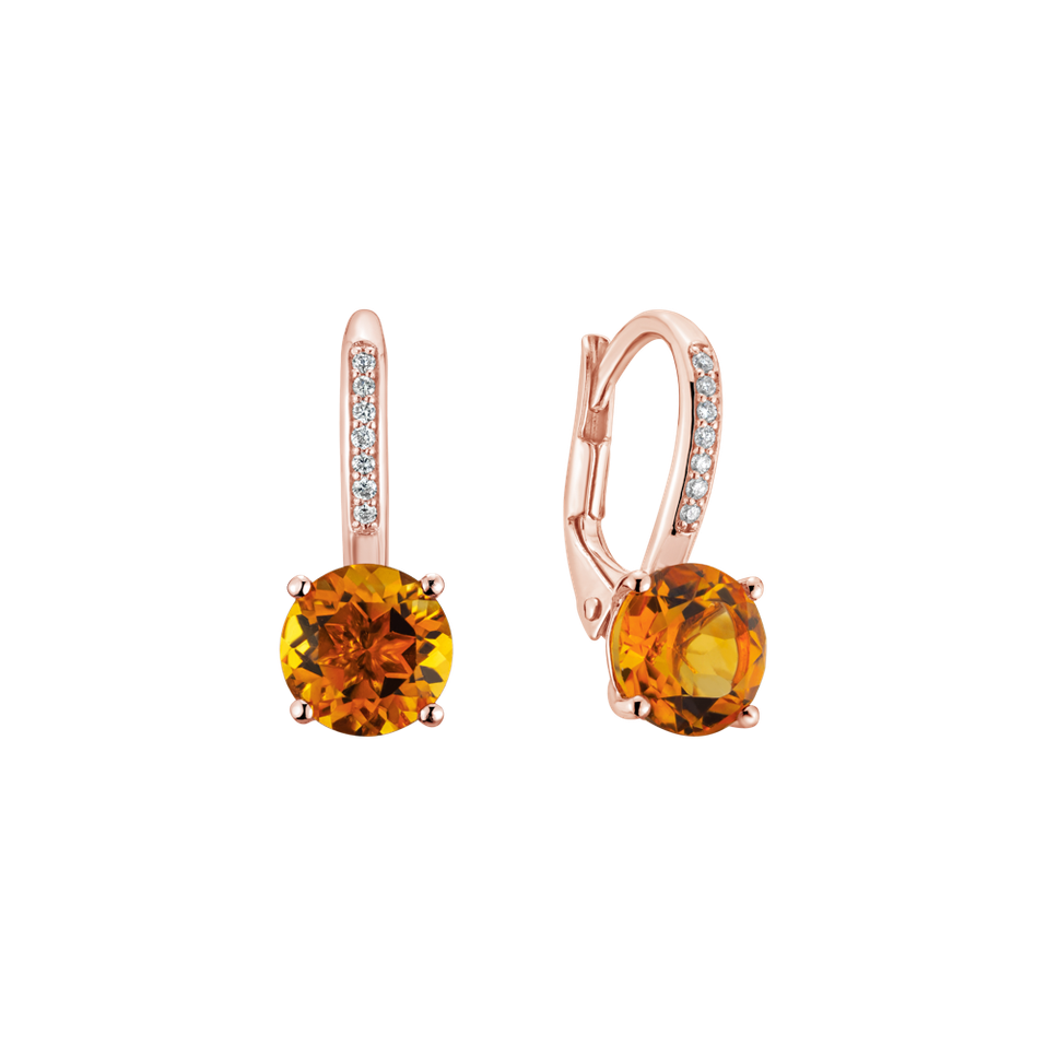 Diamond earrings with Citrine Carleton