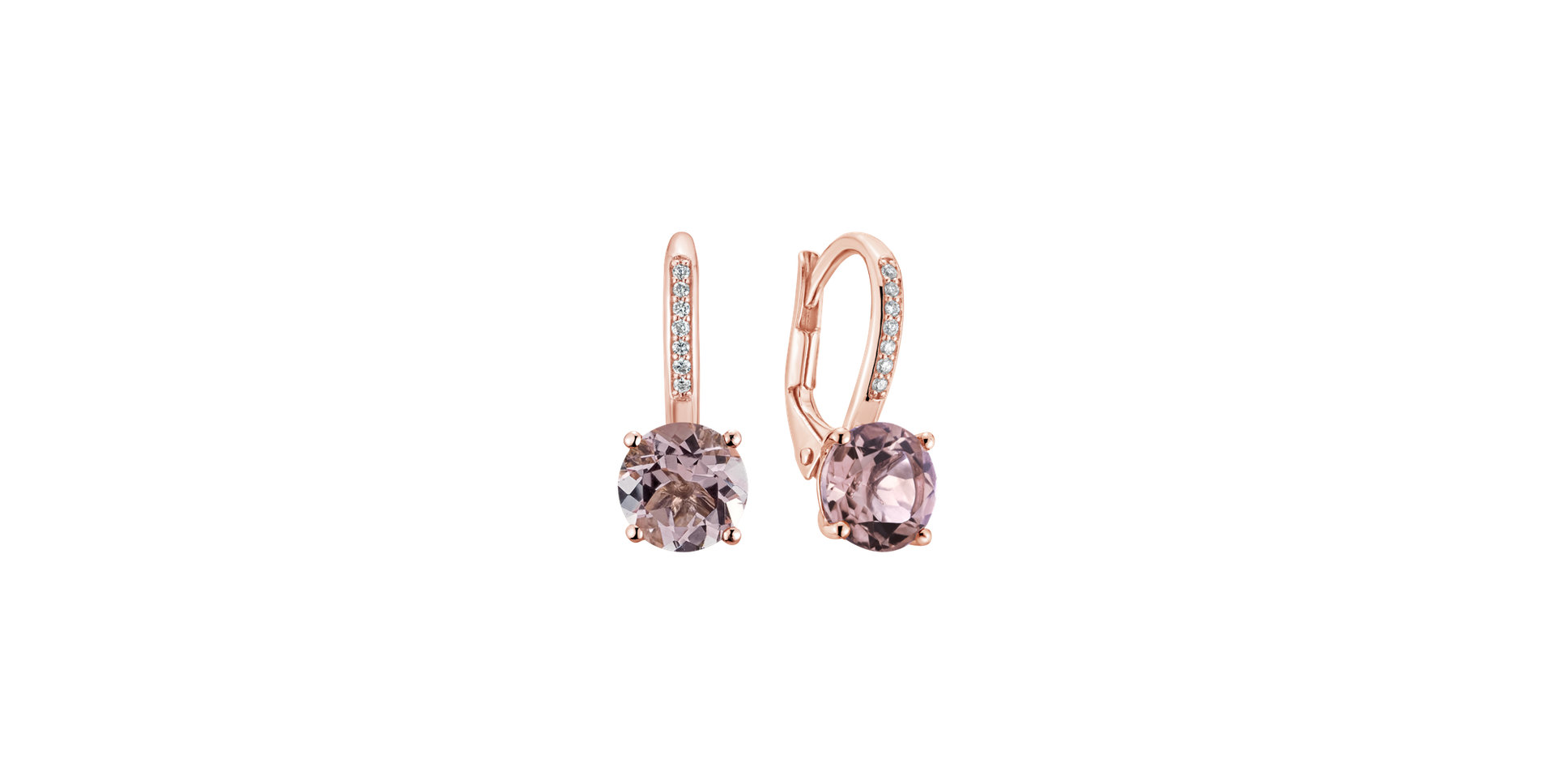 Diamond earrings with Morganite Carleton
