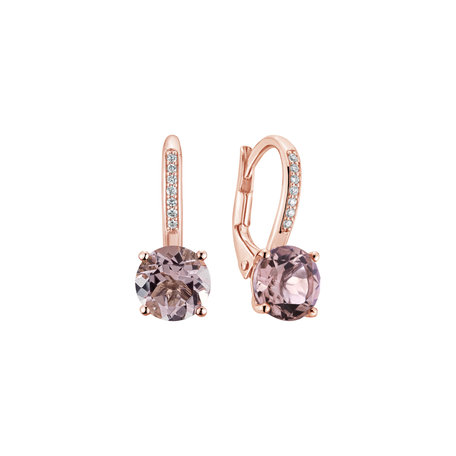 Diamond earrings with Morganite Carleton