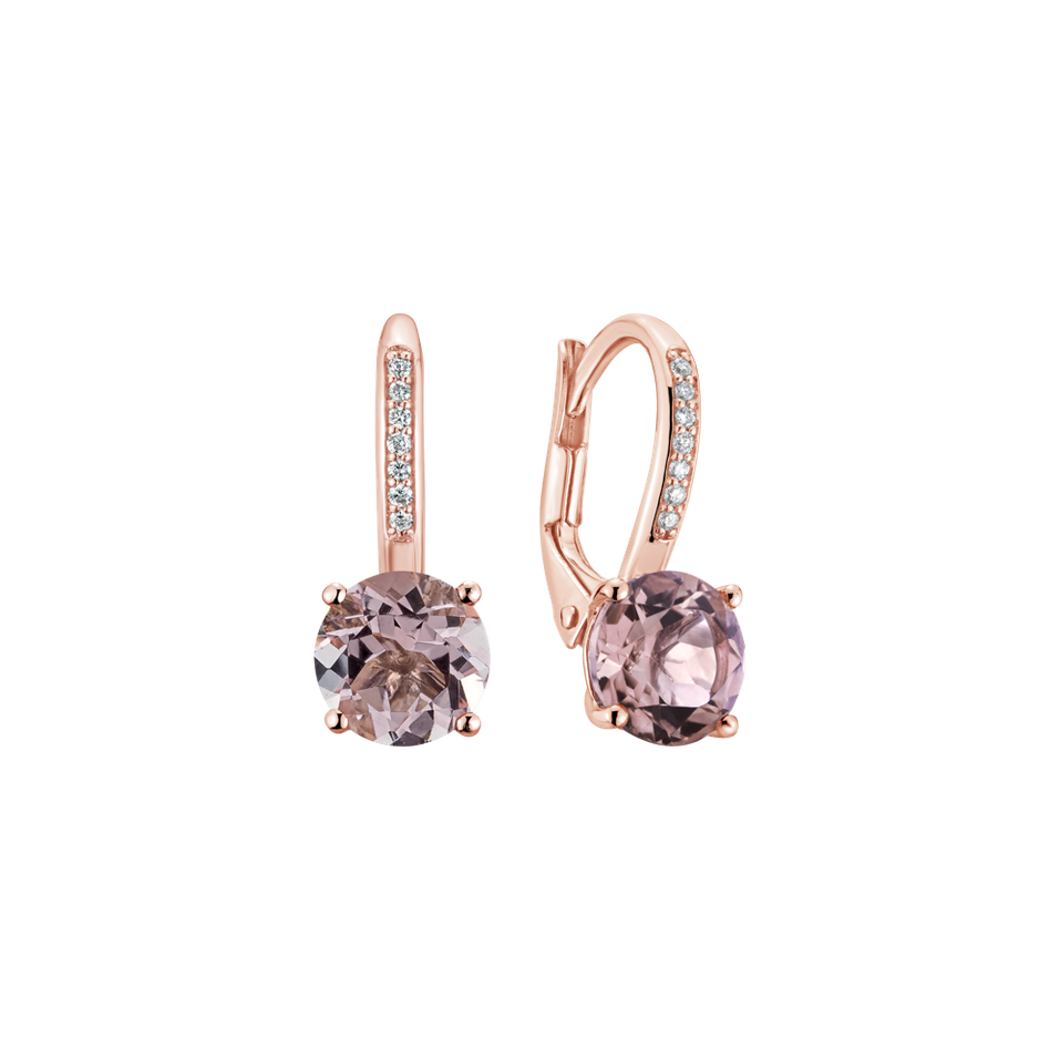 Diamond earrings with Morganite Carleton