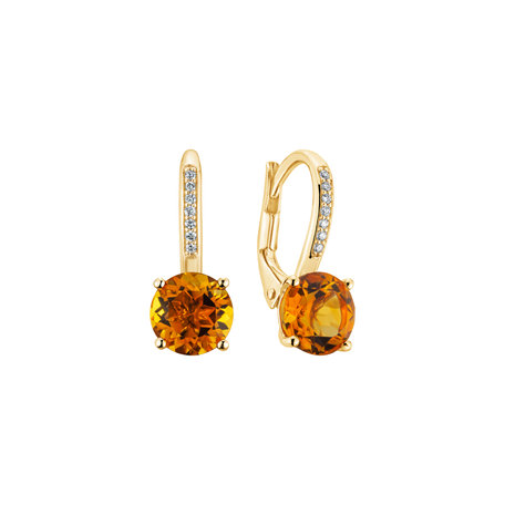 Diamond earrings with Citrine Carleton